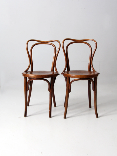 Antique Jacob & Josef Kohn Bentwood Chairs Pair