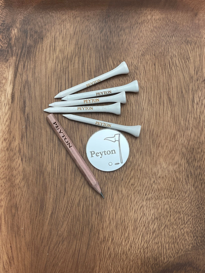Golf Gift Set, Engraved Gifts For Golfer, Ball Marker, Tee, Pencil