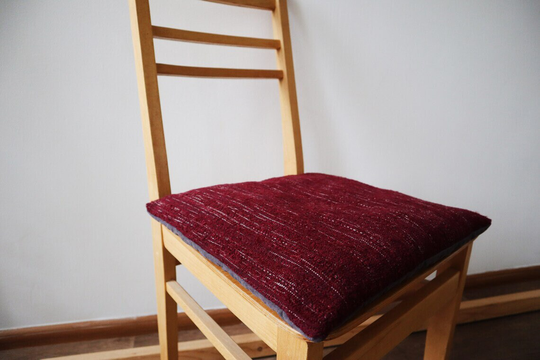 Extended Sets Of 6, 8 Or 10 Chair Cushions, Burgundy Pads Scandinavian Little Seat Cushion With Ties Handwoven Home Decor