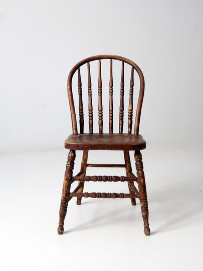 Antique Farmhouse Windsor Chair, Spindle Back Chair