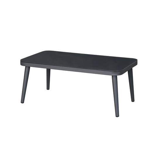 Alvin Outdoor Coffee Table with Tempered Glass Top by Christopher Knight Home