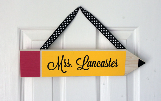 Teacher Gift - Personalized Wooden Oversized Pencil Back To School/Classroom Decor Medium