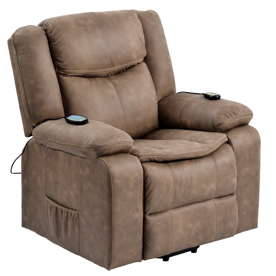 Luxury Power Lift Chair for Elderly with Adjustable Massage Function, Recliner Chair with Heating System for Living Room