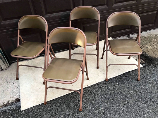 Samsonite Folding Chairs With Spring Cushion 1940S Shwayder Bros, Atomchicago