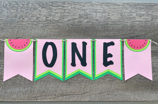 Watermelon One High Chair Banner - Any Age, Photo Prop