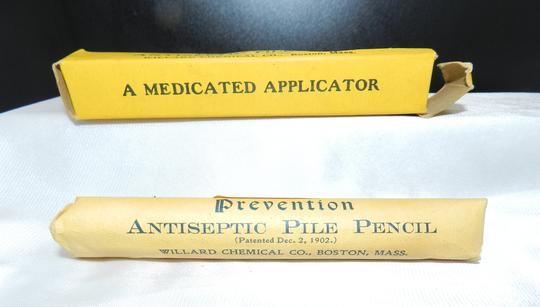 Antique All Original Willard Pile Pencil Medicine Box With Contents - Complete Directions 1902