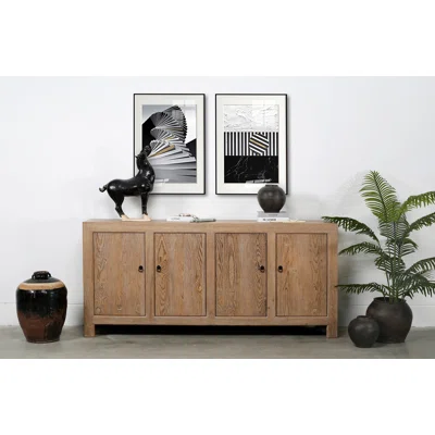 Capri 86.6" Wide Pine Solid Wood Sideboard