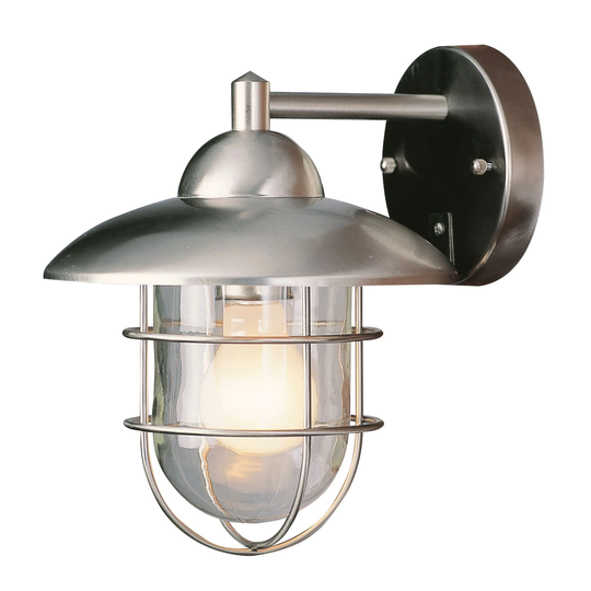 GuisseppeImports One Light Wall Lantern Gull Steel - Exact Size