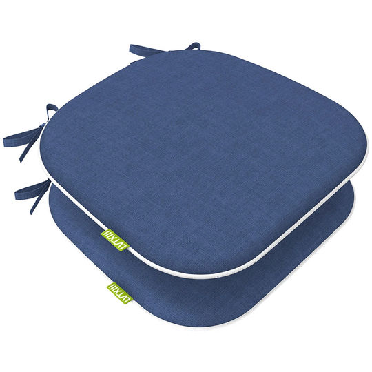 Indoor/Outdoor Chair Cushions Seat Cushion With Ties, Patio Pad 16" X 17"For Furniture Garden Home Kitchen Decoration Textured Grey