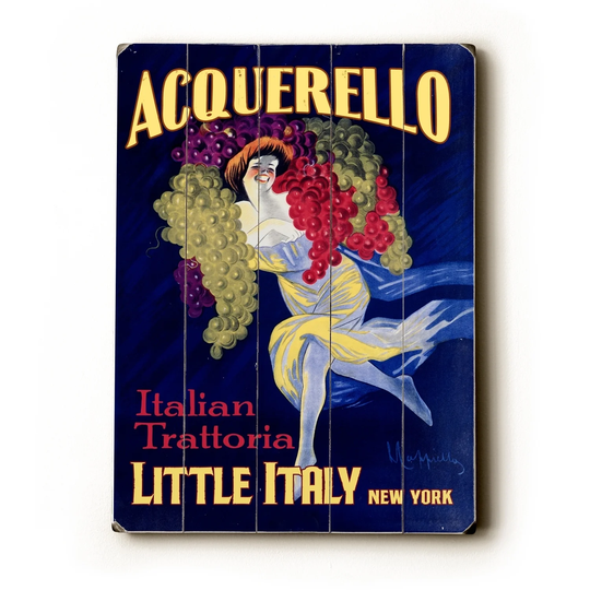 Acquerello-Trattoria - Planked Wood Wall Decor by Posters Please - Multi-Color