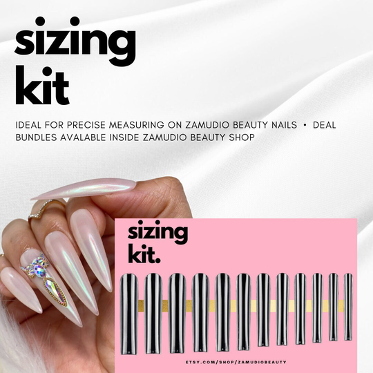 Sizing Kit For Press On Nails | Coffin, Stiletto, Square, Almond, & Toe Nails Including Bundle Deals