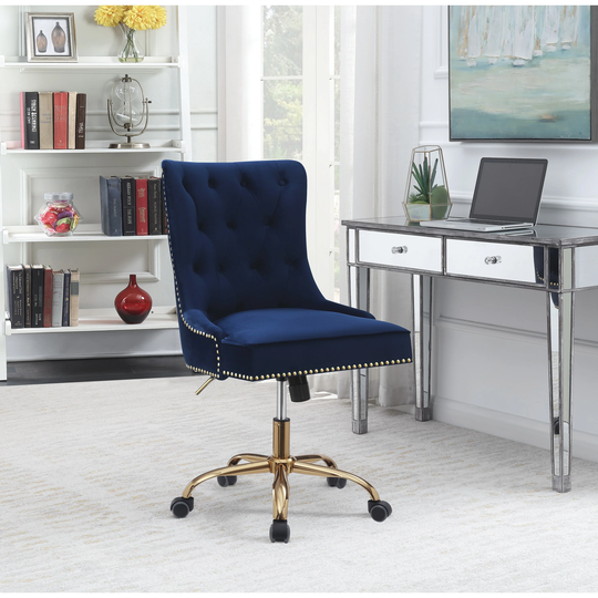 Lindy Blue Height Adjustable Office Chair with Casters