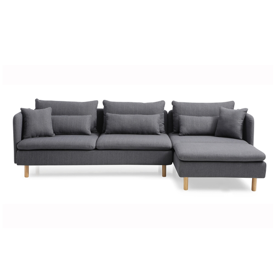 Fabric Upholstered L-Shape Sofa with Removable Cushions - 115"Wx60"Dx31"H