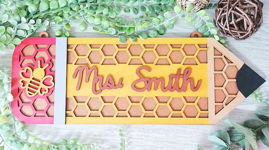 Teacher Pencil Sign, Personalized, Personalized Appreciation, Gift