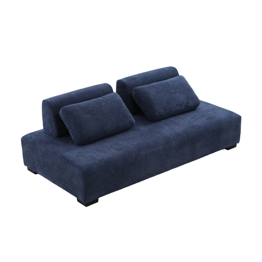 Minimalist Upholstered 3-Seater Sofa in Fabric with 2 Pillows - 85"Wx44"Dx31"H