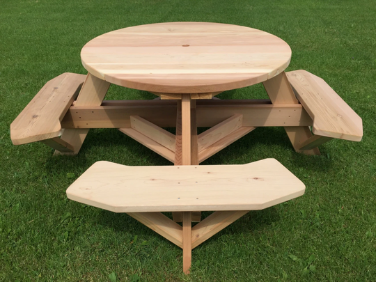 45" Round Top Picnic Table Western Red Cedar