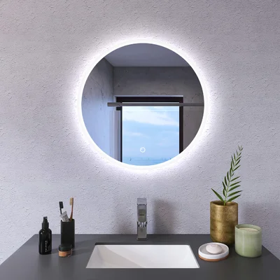 32 Inch Led Bathroom Vanity Mirror Makeup Wall Mounted Rectangular Backlit And Front Light Up Anti-Fog Adjustable 3 Color Dimmable Cri95 High Lumen Il
