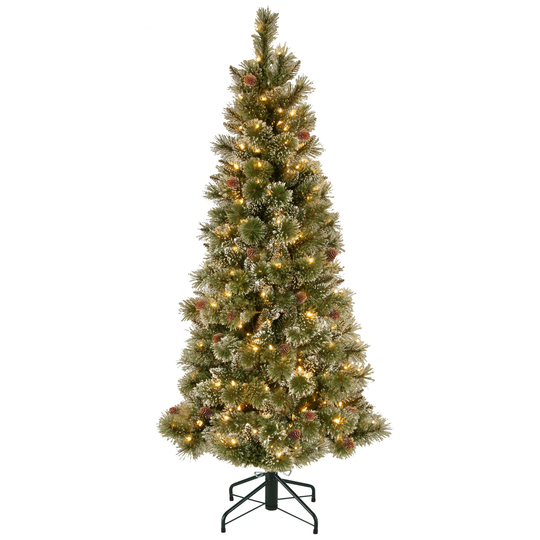 5 ft. PowerConnect(TM) Glittering Pine Pencil Slim Tree with Clear Lights