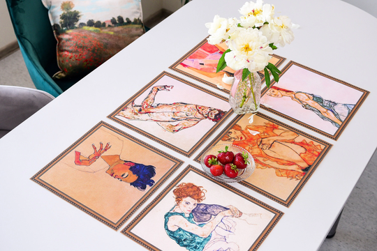 Egon Schiele Table Placemat Set Of 6 Famous Artworks