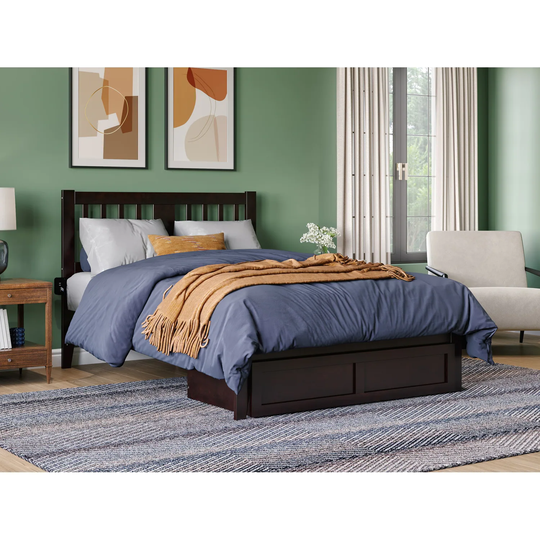 Tahoe Full Platform Bed with Foot Drawer Storage in Espresso
