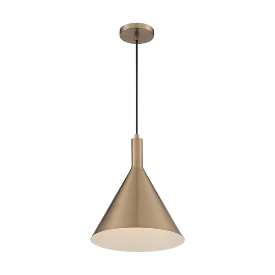 Lightcap 1-Light Large Pendant Fixture - Burnished Brass Finish - Burnished Brass - Burnished Brass