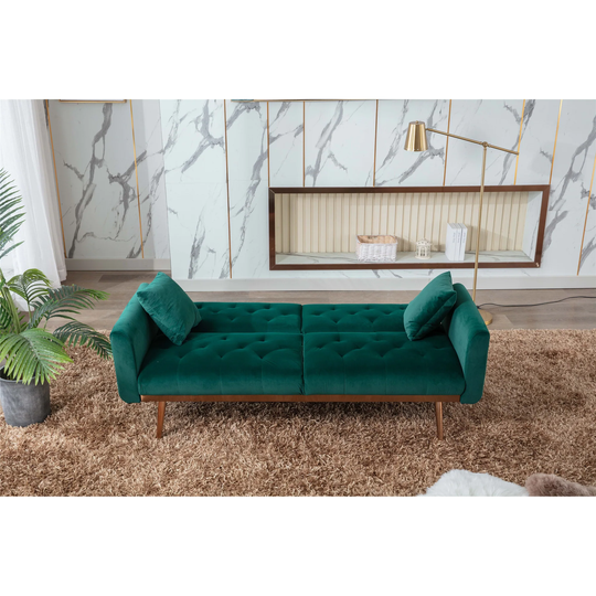 Velvet loveseat sofa with rose gold metal feet, accent sofa