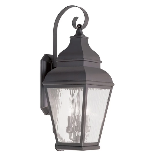 Giuseppe Lighting Three Light Outdoor Wall Lantern Exeter Bronze - Exact Size