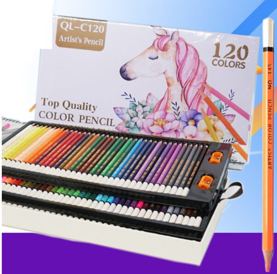120 Pieces Color Pencils Set - Water Professional Coloring Colour Colored Brutfuner Gift For Artist