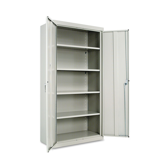 Assembled 72" High Heavy-Duty Welded Storage Cabinet, Four Adjustable Shelves, 36 x 18, Light Grey - 36" x 18"