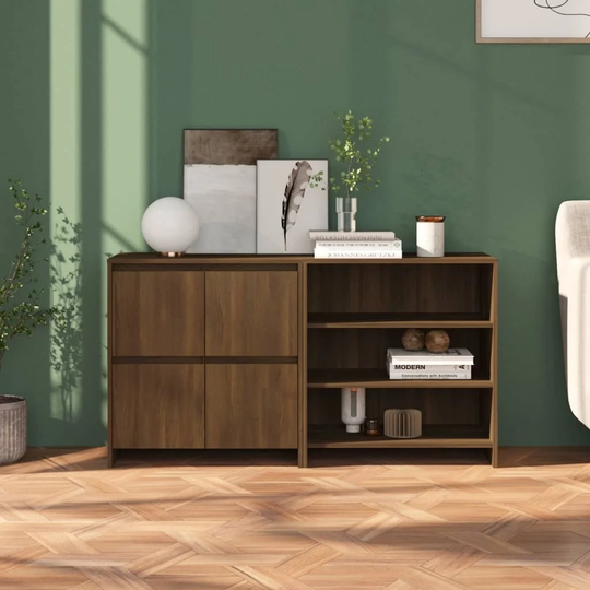 vidaXL 2 Piece Sideboard Engineered Wood - 27.6" x 15.9" x 29.5"