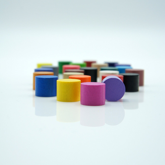 Wooden 12x10mm Small Cylinder [23 Colors Options] Replacement Token To Board Games/Pnp