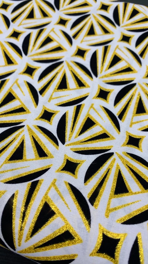 Metallic Gold Black Table Runner, Modern Contemporary Linen, Boho Kitchen Dining Minimalist Home Decor, 100% Cotton