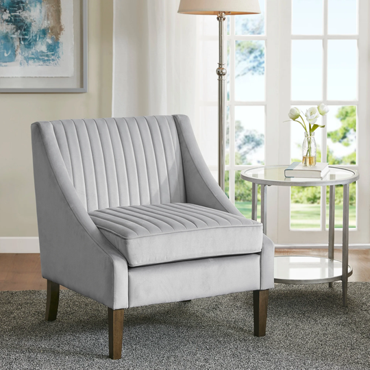 Madison Park Duncan Upholstered Accent Chair - Light Gray