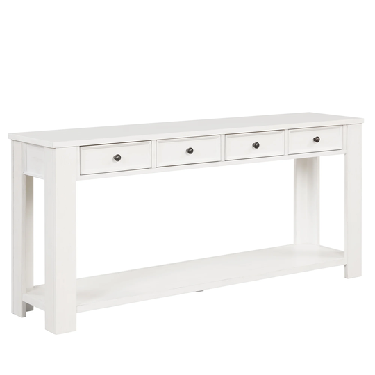 Console Table with 4 Drawers and 1 Bottom Shelf