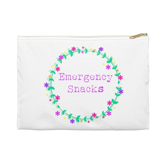 Funny Make Up Bag, Emergency Snacks, Pencil Case, Humor Zipper Pouch, Sarcastic Quote, Snarky Joke Gift, Accessory Storage, Food Lover Gift