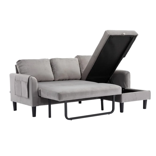 Modern Sectional Sofa Bed with Convertible Storage Chaise