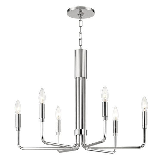 Mitzi by Hudson Valley Brigitte 6-light Polished Nickel Pendant