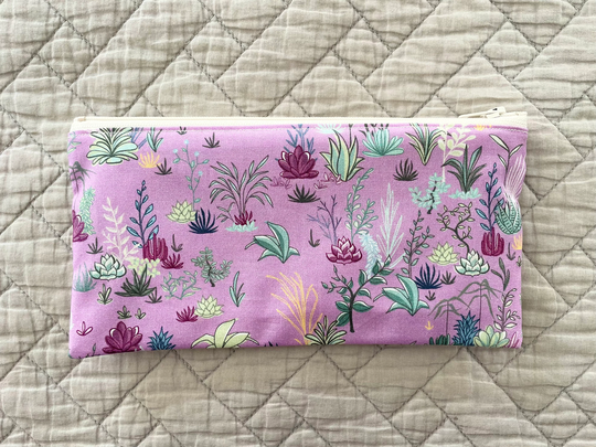 Succulent Midsize Zipper Pouch, Pencil Gift, Thank You Makeup Accessory Bag