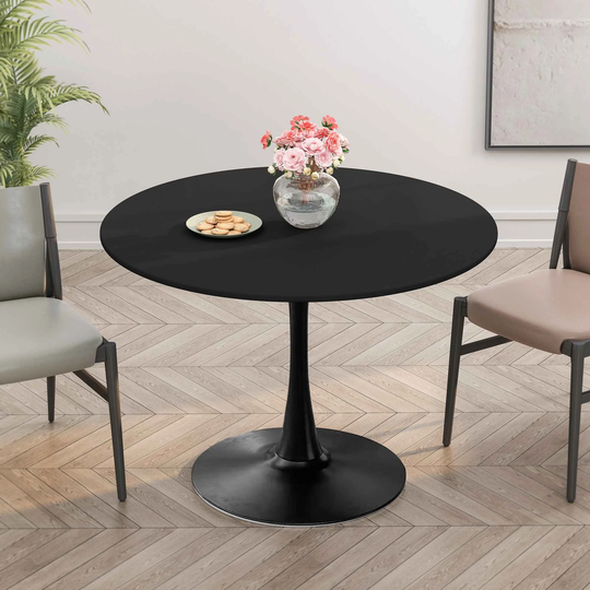 42.12"Modern Round Dining Table with MDF Table Top,Metal Base Dining Table