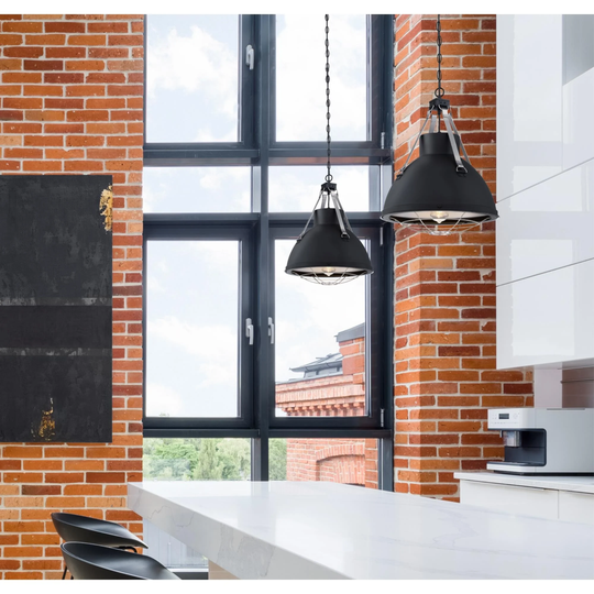 Westinghouse Lighting Bartley One Light Matte Black and Dark Pewter Indoor Pendant