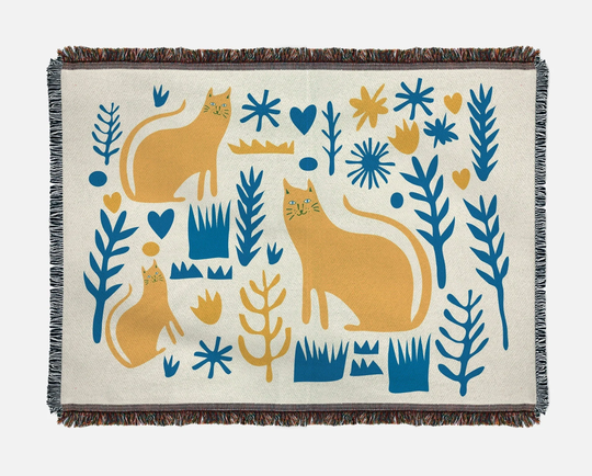 Colorful Cat Throw Blanket Blanket, Decor, Gift For Lovers, Gifts, Woven Couch Bed Blanket