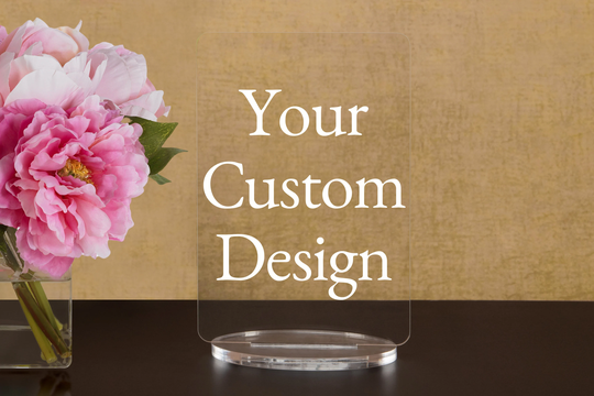 Custom 4 X 6 Table Numbers With Stand - Clear Acrylic Wedding Table Number Wedding Décor Modern Weddings