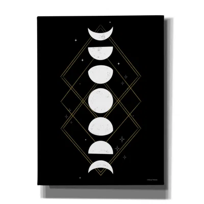 Geometric Moon Phases by Rachel Nieman - Wrapped Canvas Graphic Art