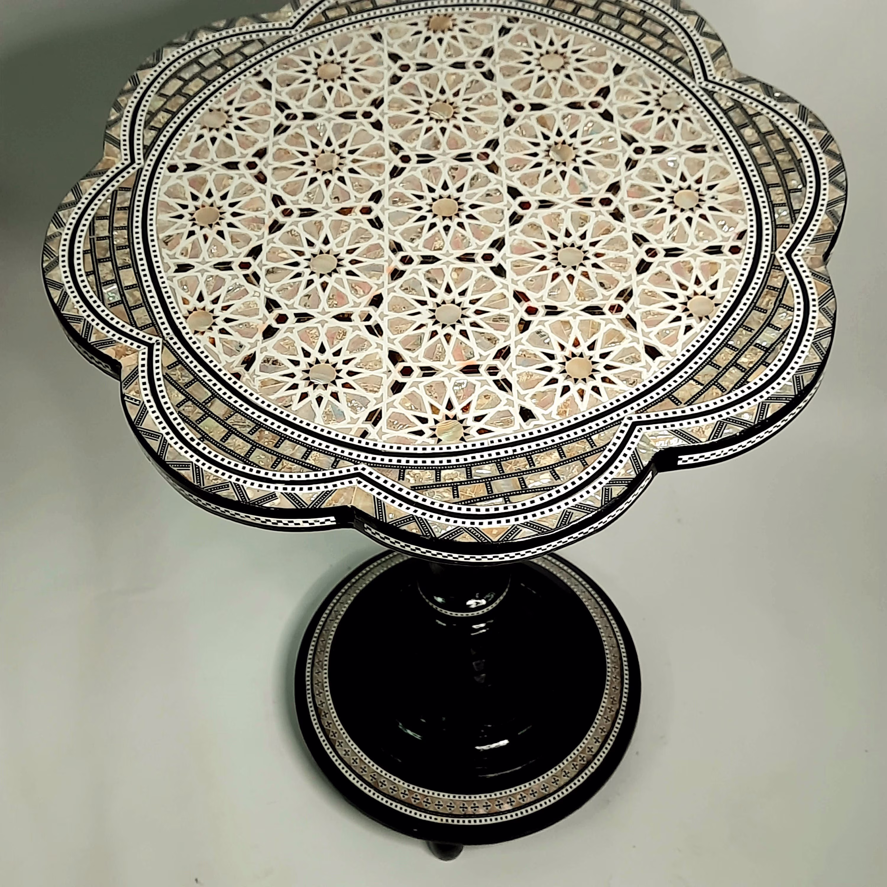 Wooden Table, Handmade - Mosaic Side Table Tea Coffee Mother Of Pearl Inlaid Decor Home