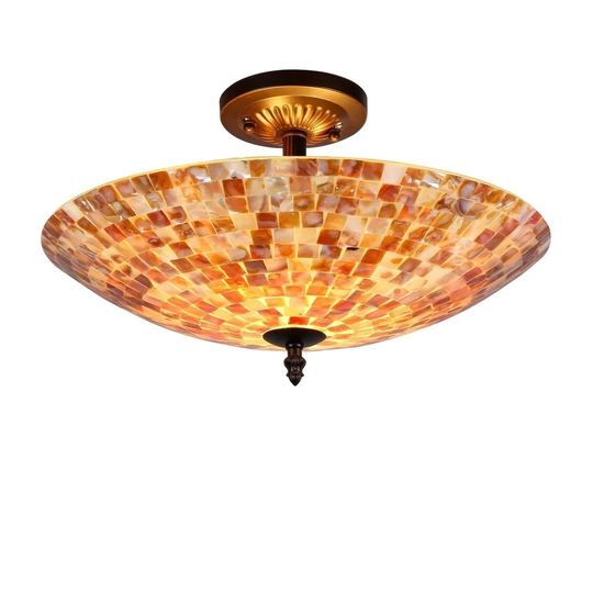 Mosaic Design 2-light Dark Bronze Semi-Flush Mount