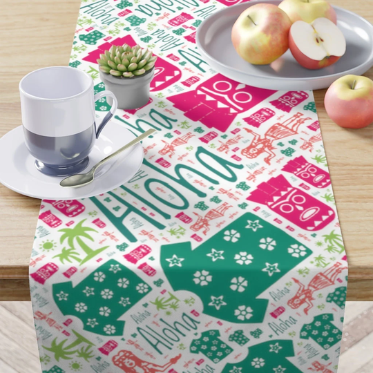 Luau Hawaiian Birthday Pool Party Table Runner Personalized