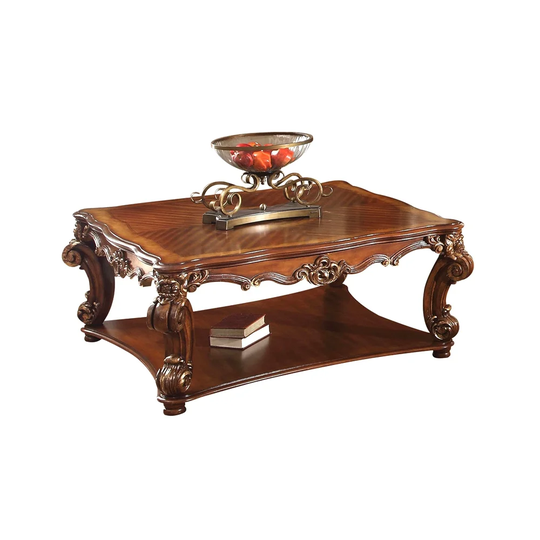 Rectangular Coffee Table with Scrolled Legs in Cherry