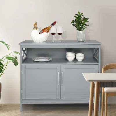 Disassembly Double Door Inner Compartment MDF Sideboard