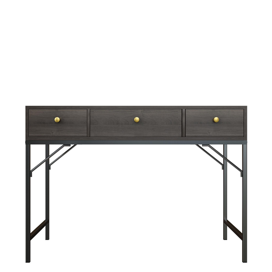 Entryway Table with 2 Drawers and 1 Open Storage Shelf, Vintage Storage