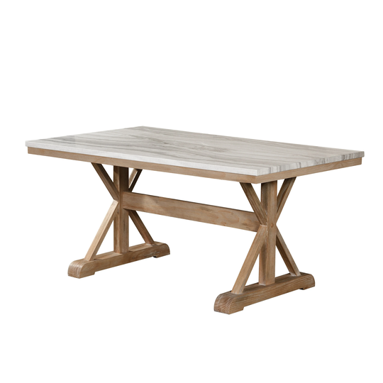 Best Quality Furniture Faux Marble Dining Table Rustic Finish